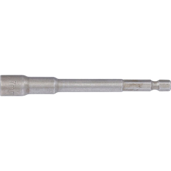 BGS Steckschlüssel-Einsatz Sechskant extra lang für Bohrmaschinen Antrieb Außensechskant 6,3 mm (1/4) SW 7 mm - 2763