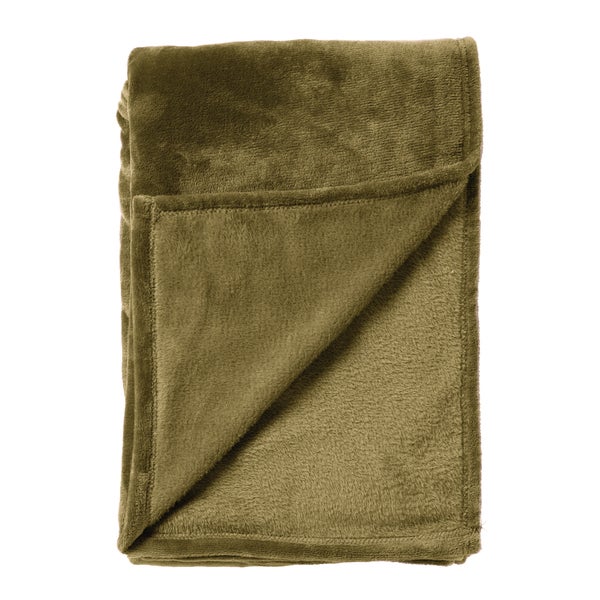 MARLEY - Wohndecke 150x200 cm - fleece - extra dick - Military Olive - grün