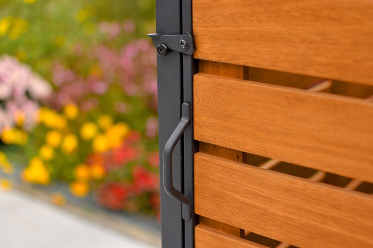 Mülltonnenabdeckung Set für zwei Mülltonnen, 240 Liter, Aluminium/Eukalyptus