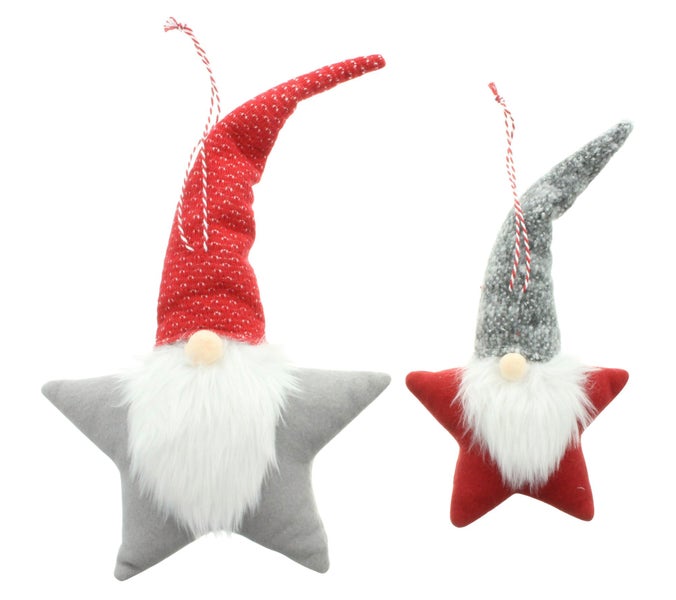 FRANK FLECHTWAREN | Sternhänger Wichtel, 2er Set, 16 x 5 x 30 cm, 25 x 7 x 42 cm, POLYESTER, KUNSTSTOFF