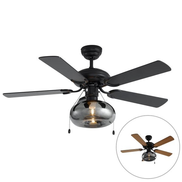 Deckenventilator mit Beleuchtung und wendbaren Flügeln