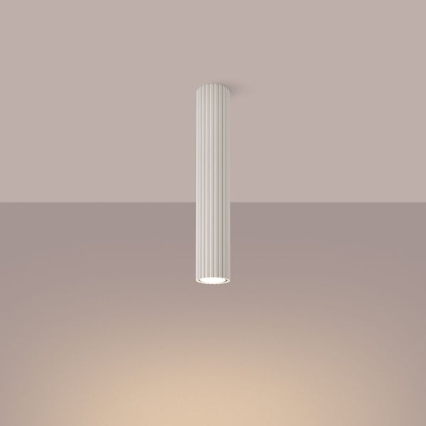 Zylindrische Deckenleuchte mit vertikalen Rillen