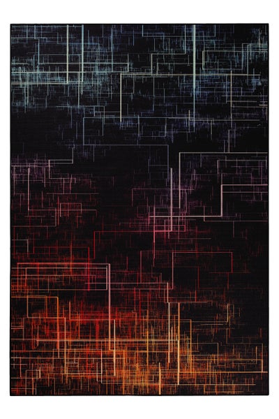 Gewebter Gamerteppich bedruckt Schwarz Multi Quantum Warp WECONhome 110x160 cm