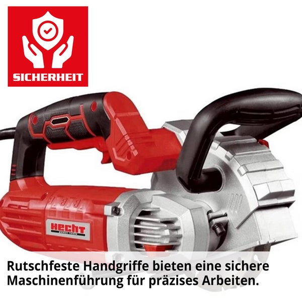 Mauernutfräse mit Hecht Logo