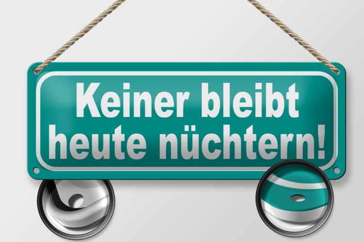 Blechschild Spruch 27x10cm keiner bleibt nüchtern Spass Dekoration