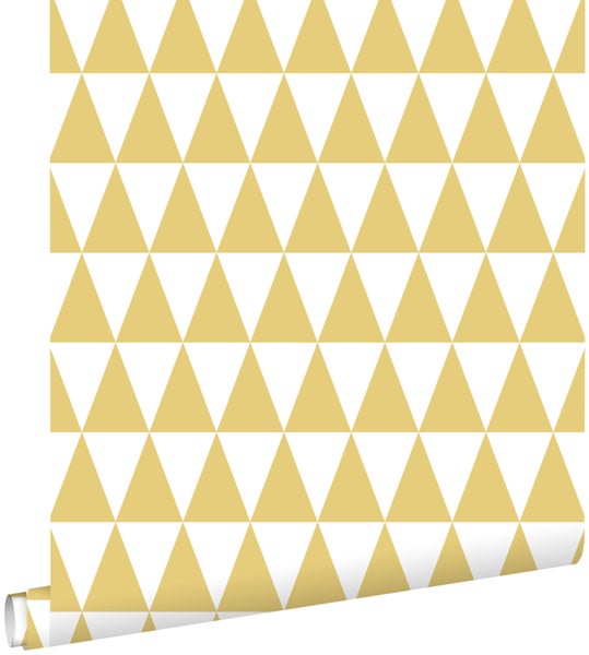 ESTAhome Tapete grafische Dreiecke Ockergelb - 53 cm x 10.05 m - 128863