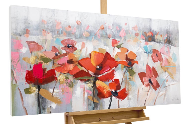 Handgemaltes Gemälde Acrylfarbe 120x60cm Rot
