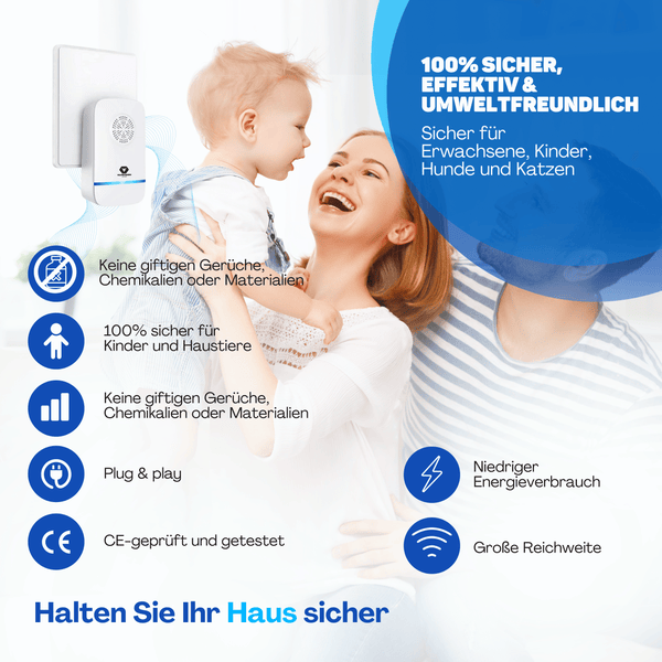 Vulpes Goods Ultraschall-Mäuseabwehr  – Schädlingsbekämpfungslösung – Elektrische Steckdose – 4 Stück