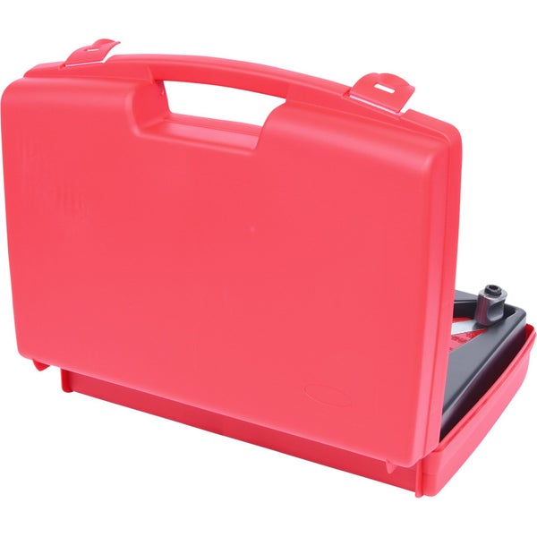Roter Werkzeugkoffer aus Kunststoff