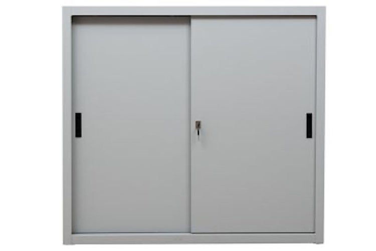 PROREGAL Schiebetürenschrank Ant 3 Ordernhöhen HxBxT 109 x 120 x 45 cm Grau