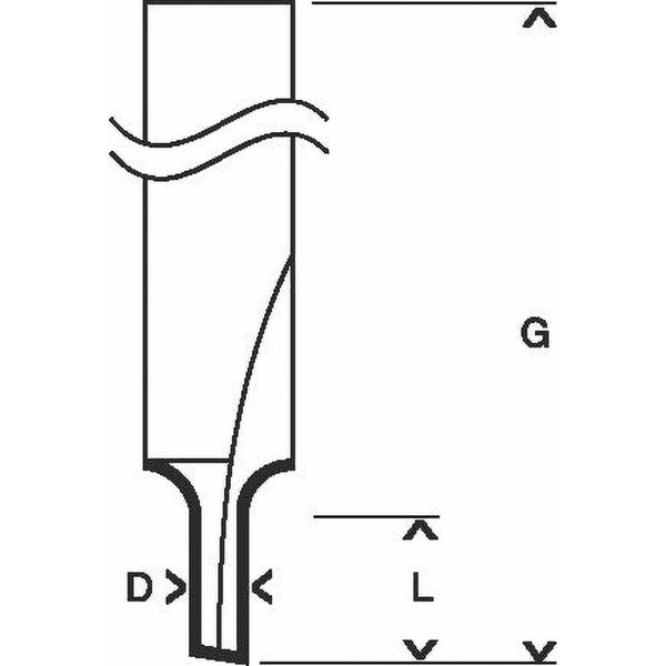 Bosch Nutfräser 1/4 Ø 3,2 mm L 7,7 mm G 51 mm - 2608628427