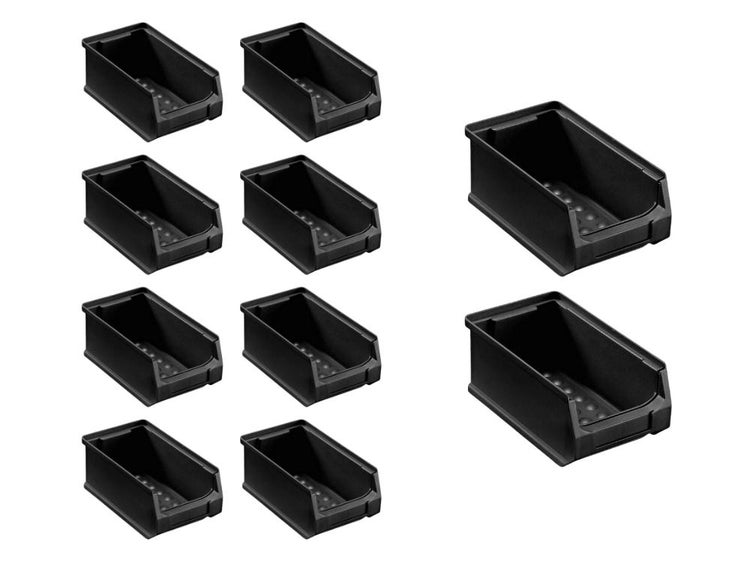 PROREGAL SparSet 10x Leitfähige Sichtlagerbox 2.0 HxBxT 7,5 x 10 x 17,5 cm 0,8 Liter ESD Sichtlagerbehälter