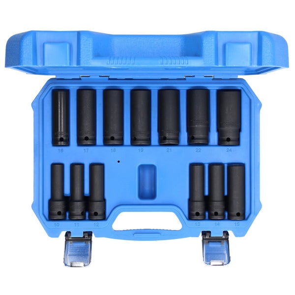 BRILLIANT TOOLS 1/2 Kraft-Stecknuss-Satz Sechskant 13tlg. lang 10 - 24 mm  - BT022625