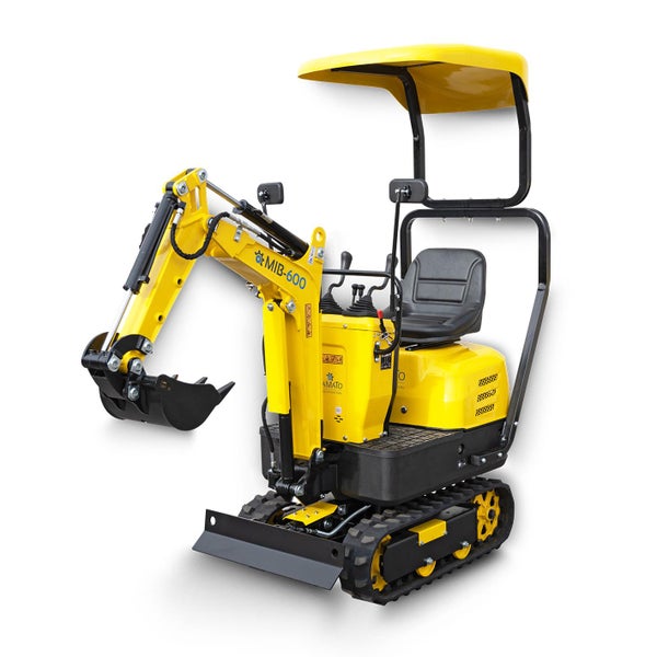 BAMATO Minibagger MIB-600 - Kompakter Mini-Bagger mit Zubehörset für Garten und Baustelle