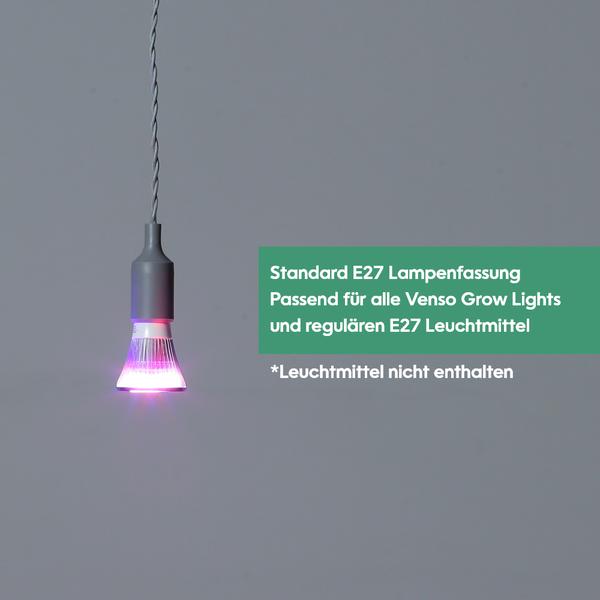 Parus by Venso E27 Lampenfassung Helix 4m Textilkabel Braun, Eurostecker, Venso Ecosolutions Lampenfassung E27 mit Kabel für E27 LED Lampe, Bulb Holder, Kabel für Lampe, Fassung E27