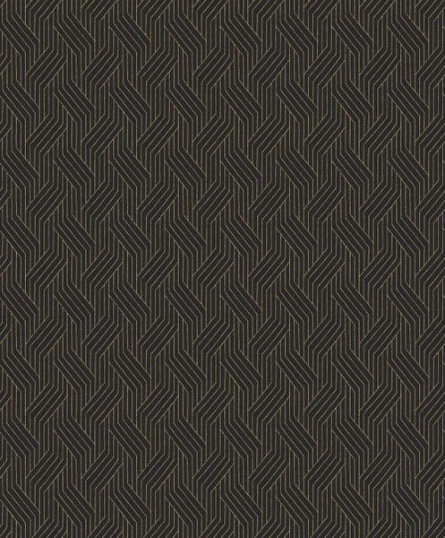 Masureel Tapete geometrisches Motiv Schwarz - 53 cm x 10.05 m - 632107