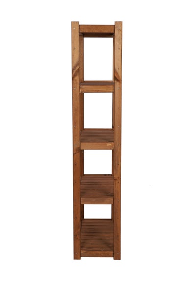 PROREGAL Holzregal SPREEWALD HxBxT 163x70x33cm 5 Ebenen Massives Kiefernholz Braun geölt