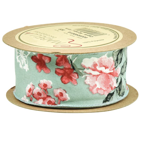 Dekorband mit Blumenmuster auf einer Spule
