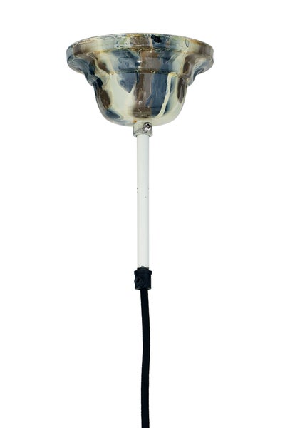 Loft Stil Hängelampe Modern in Gold Creme Blau, Industrielle Vintage Pendellampe 33 cm | Wohnzimmer Esszimmer Leuchte