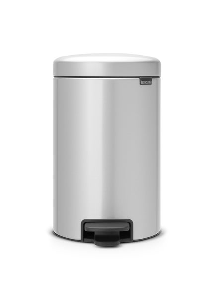 Brabantia Klassischer Tretmülleimer Mit Soft Verschluss 12 Liter HxBxT 41,1 x 25,1 x 33,8 cm Metall Metallik Grau