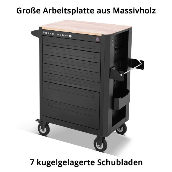 STAHLWERK Werkstattwagen CROW Werkzeugwagen Montagewagen 235 Werkzeuge CrV