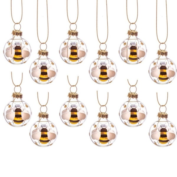 Biene Mini Weihnachtskugel (Set 12) - Sass & Belle