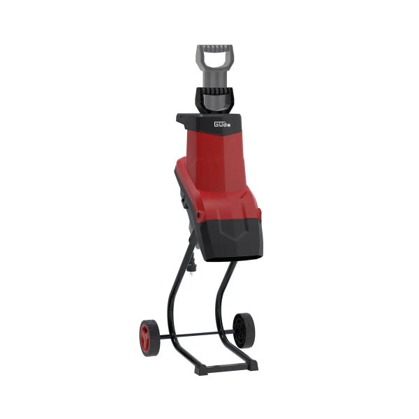 Güde Elektro-Messerhäcksler mit Rädern und Stopfer zur Zerkleinerung von Gartenabfällen.