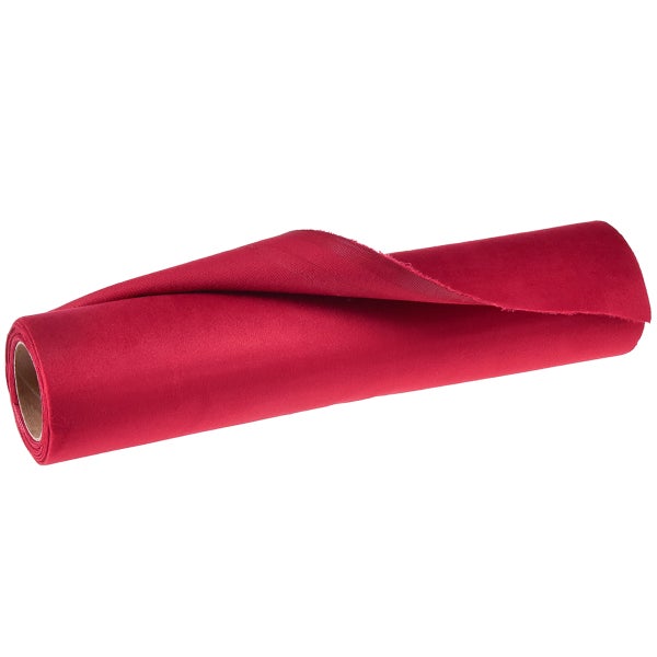 Rolle roter Samtstoff oder Textilstoff für Dekorations- und Näharbeiten.