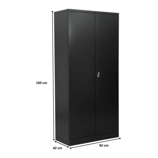 PROREGAL Stahlschrank Bee 9 Fachböden HxBxT 195 x 92 x 42 cm Pulverbeschichtetes Fachbodenmaterial Anthrazit & Anthrazit