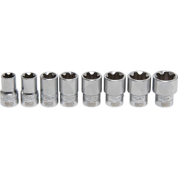 BGS Steckschlüssel-Einsatz-Satz T-Profil Plus (für Torx Plus) Antrieb Innenvierkant 12,5 mm (1/2) SW 18EP - 32EP 8tlg. - 8806