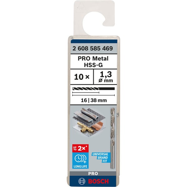 Bosch PRO Metal HSS-G Spiralbohrer 1,3 x 16 x 38 mm - 2608585469