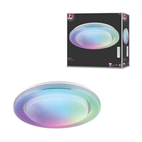 Paulmann LED Deckenleuchte mit RGB Farbwechsel und dimmbarer Lichtfunktion, Durchmesser 380 Millimeter, inklusive 24 Watt LED Modul.