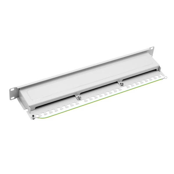 ProfiPatch Cat6a Patchpanel Patchfeld 19 Zoll 24 Port Verteilerfeld für Keystone Module RJ45 Rackeinbau geschirmt 1HE grau