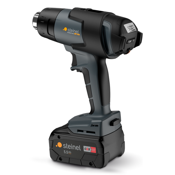 Steinel Akku Heißluftgebläse mobile heat MH 5 mit Digitalanzeige und Cordless Alliance System Akku