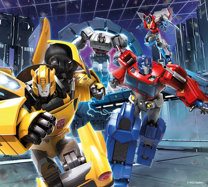 Illustration von Bumblebee, Optimus Prime, Megatron und Starscream Transformers Charakteren.