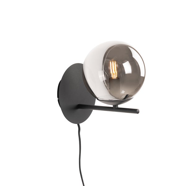 Wandleuchte mit runder Glasabdeckung und Kabelanschluss