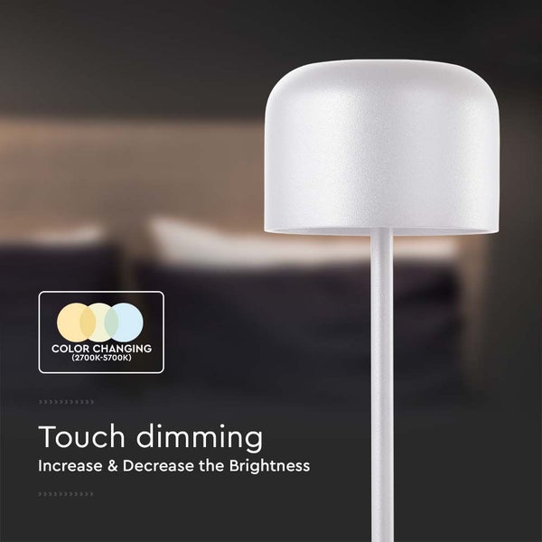 Stehleuchte mit Farbwechsel-Funktion und Touch-Dimmer zur Helligkeitsanpassung