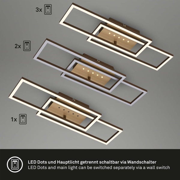 LED ceiling light with LED dots,brown-gold,LED/30W