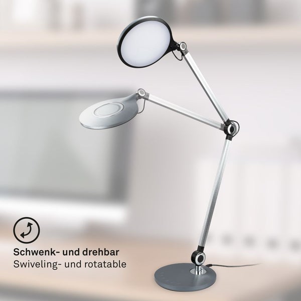 LED Tischleuchte Büroleuchte Touchdimmer CCT 7 W anthrazit Kunststoff Briloner