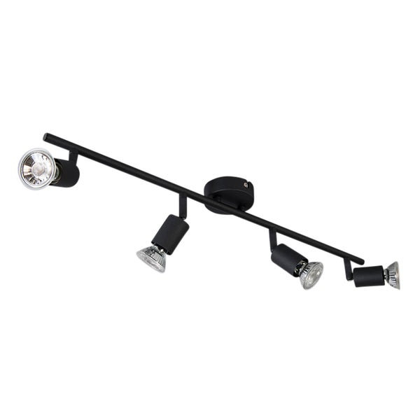 Schwarze Deckenleuchte mit vier Strahlern