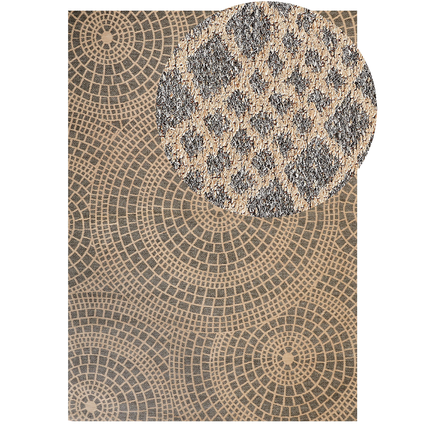 Teppich ARIBA Grau Beige 160 x 230 cm Jute