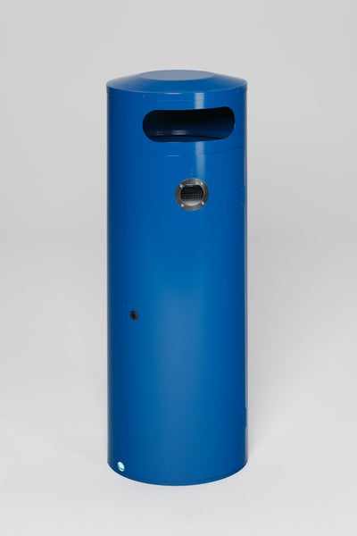 PROREGAL Kombiascher Mit Einflügeltür Ascher Innen 70 Liter HxBxT 104,5 x 42 x 42 cm Verzinkter Stahl Blau