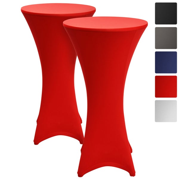 Beautissu Stella Stehtischhusse Ø 80 cm Rot (2tlg)