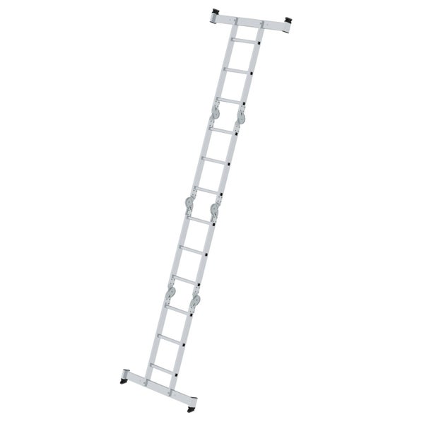 PROREGAL Vielzweckleiter 4-Teilig mit Traverse 4 x 3 Sprossen