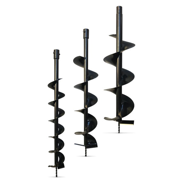 Drei Erdbohrer unterschiedlicher Größe