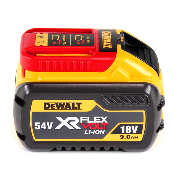 DeWALT XR FLEXVOLT Li-Ion Akku 54 Volt oder 18 Volt mit 9,0 Amperestunden.
