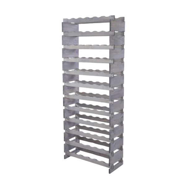 Weinregal VINOTECA FLEX PRO HxBxT 163x65x28cm 72 Flaschen auf 12 Ebenen Massives Kiefernholz Grau