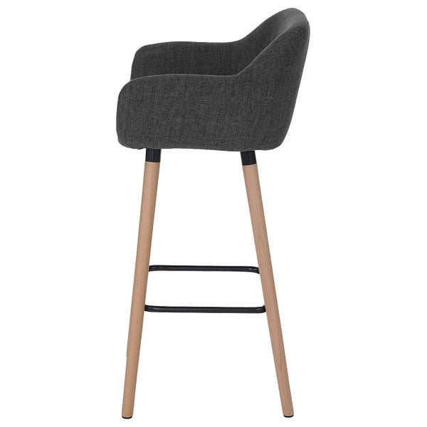 Barhocker mit Armlehne und Holzbeinen