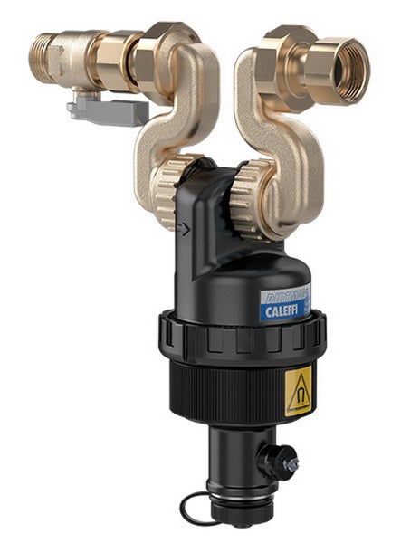 Caleffi Dirtmag Schlammabscheider mit Magnet und Messinganschlüssen für Heizungsanlagen.