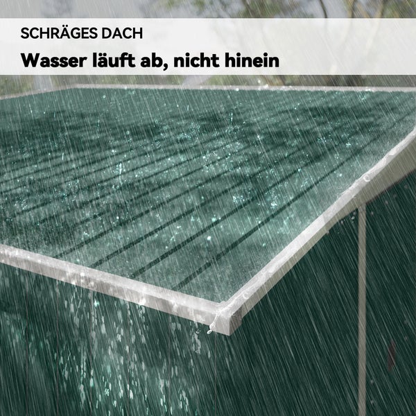 Abbildung eines schrägen Daches im Regen